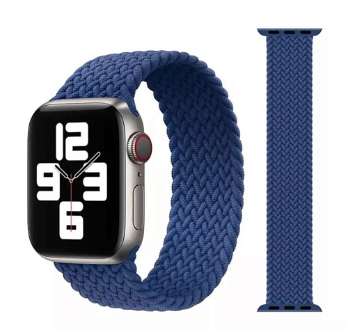 Ремешок на руку для Apple Watch 38/40/41 мм, нейлоновый эластичный №8, синий