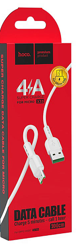 USB Кабель Micro, HOCO, X33, 4A Surge flash charging, белый