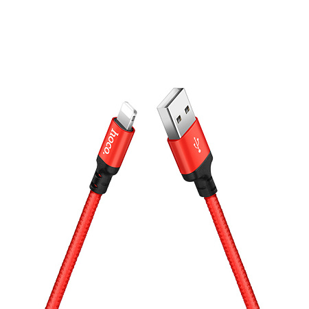 USB дата кабель Lightning, HOCO, X14, красный