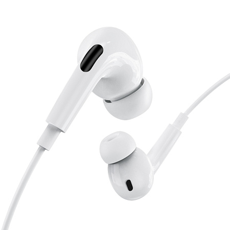 Проводные наушники M111 Pro, Lightning, HOCO, вакуумные, белые