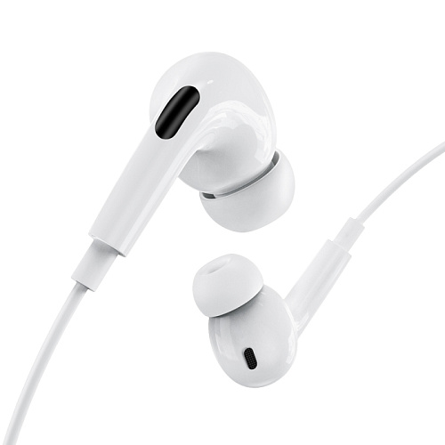 Проводные наушники M111 Pro, Lightning, HOCO, вакуумные, белые