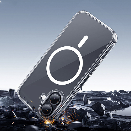 Чехол силиконовый для iPhone 17, Магнитный (MagSafe), HOCO, прозрачный