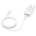 Сетевое зарядное устройство, 2 USB 2.4A (C73A), HOCO, Type-C, белый