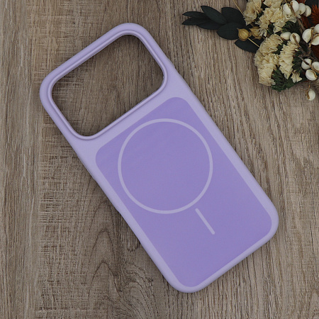 Чехол-накладка для iPhone 17 Pro, Silicon Case, магнитный (MagSafe), с дизайном, без лого, X-CASE, сиреневый