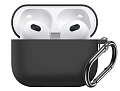 Чехол силиконовый для Airpods 3 case, X-CASE, черный с карабином