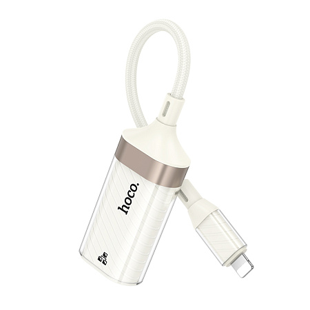 Переходник с lightning на RJ45, UA41A, HOCO, сеть: 10/100Mbps, цвет белый