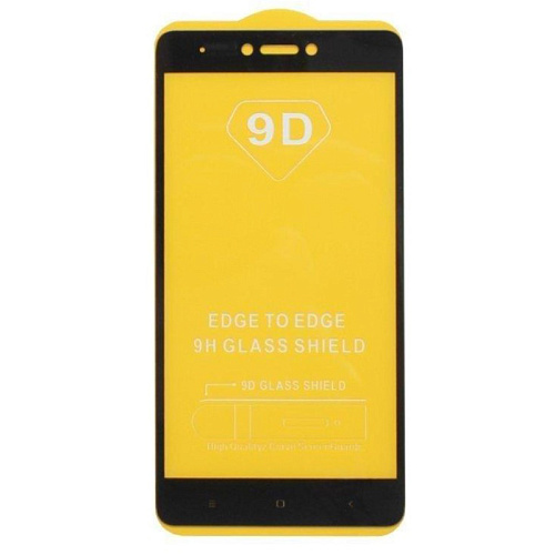 Защитное стекло на Xiaomi Redmi Note 4X, 9D, черный, X-CASE