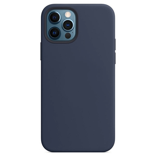 Чехол - накладка для iPhone 12/12 Pro, Silicon Case, без лого, темно-синий