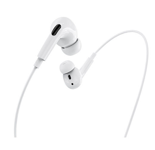 Проводные наушники M1 Pro, Lightning, HOCO, вакуумные с микрофоном, белые
