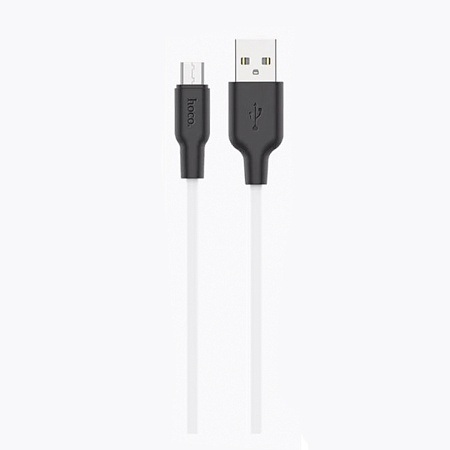 USB Кабель Micro, HOCO, X21 Plus, силиконовый, черно-белый