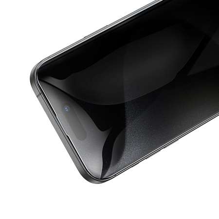 Защитное стекло для iPhone 15 Pro, G777 Plus, HOCO, anti-static, антишпион, черное