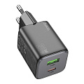 Сетевое зарядное устройство, 1 PD 20W + 1 USB 3.0 QC (N41), HOCO, черный