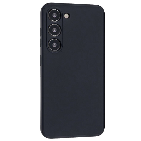 Чехол силиконовый для Samsung Galaxy S23, с микрофиброй внутри, с защитой камеры, X-CASE, черный