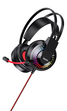 Проводные наушники W105, HOCO, игровые с микрофоном, красные