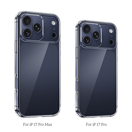 Чехол силиконовый для iPhone 17 Pro Max, Противоударная серия TPU, HOCO, прозрачный