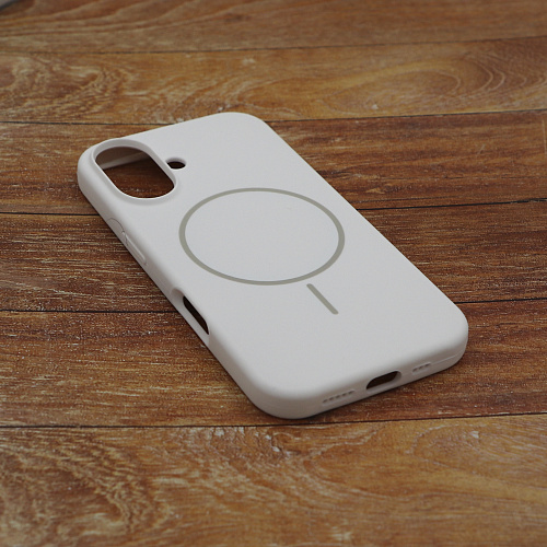 Чехол-накладка для iPhone 16, Silicon Case, магнитный (MagSafe), без лого, X-CASE, белый