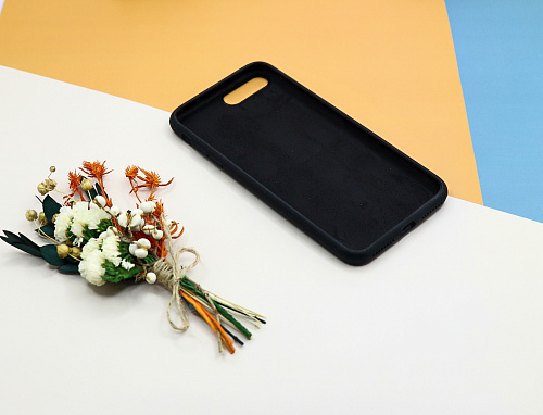 Чехол-накладка для iPhone 7 Plus/8 Plus, Silicon Case, без лого, черный