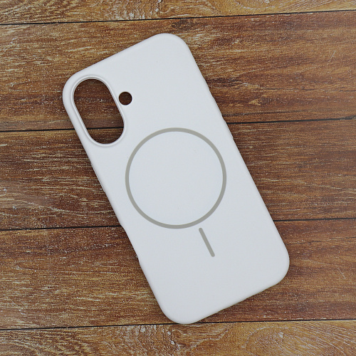 Чехол-накладка для iPhone 16, Silicon Case, магнитный (MagSafe), без лого, X-CASE, белый