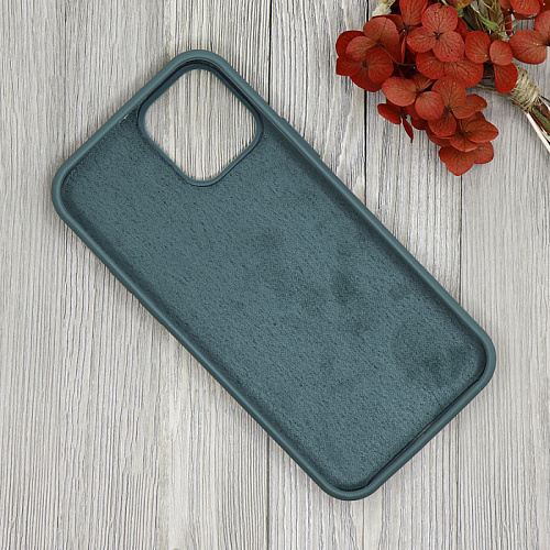 Чехол - накладка для iPhone 12/12 Pro, Silicon Case, без лого, зеленый лес