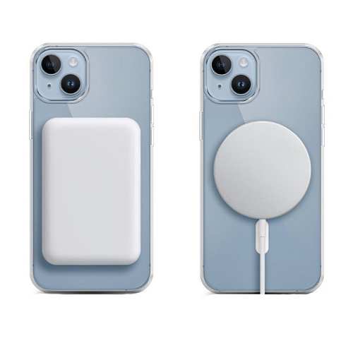 Чехол силиконовый для iPhone 14 Plus (6.7), Магнитный (MagSafe), X-CASE, прозрачный