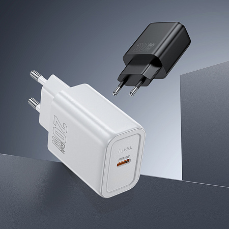 Сетевое зарядное устройство, 1 PD 20W (N60), HOCO, Type-C to Type-C, белый