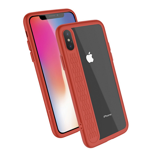 Чехол силиконовый для iPhone X/XS, Star shadow series protective case, HOCO, красный
