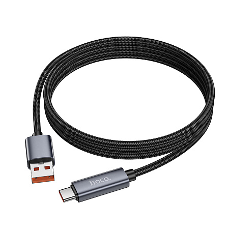 USB Кабель Type-C, HOCO, X112, 1 метр, с дисплеем, цвет черный