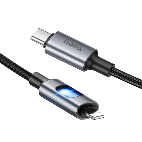 Кабель Lightning to Type-C (PD), HOCO, U144, 1.2 метра, цвет черный