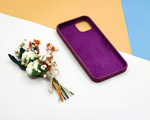 Чехол-накладка для iPhone 14 Plus, Silicon Case, без лого, винный