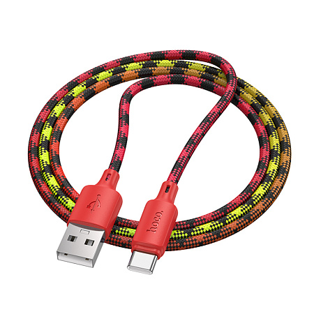 USB Кабель Type-C, HOCO, X116, 1м, разноцветный красный с желтым или синим