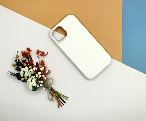 Чехол-накладка для iPhone 14, Silicon Case, без лого, слоновая кость