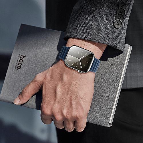 Ремешок на руку для Apple Watch 38/40/41/42 мм, HOCO, AS100, нейлоновый, магнитный, синий