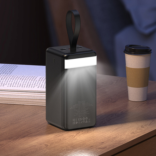 Универсальный Доп. Аккумулятор 90000mAh, J123D, HOCO, выход: 1 USB 22.3W+ 2 USB 5V/2+1 PD 20W, черный