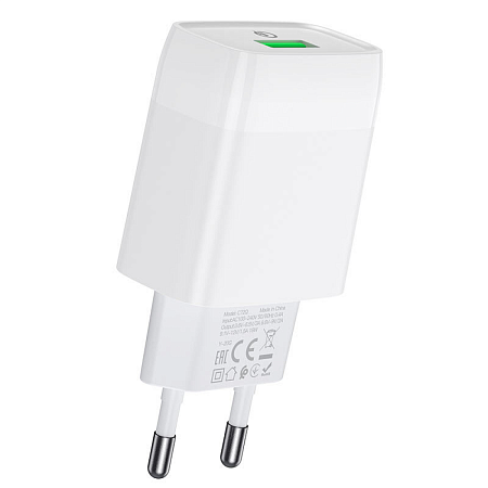 Сетевое зарядное устройство, 1 USB 3.0A (C72Q), HOCO, белый