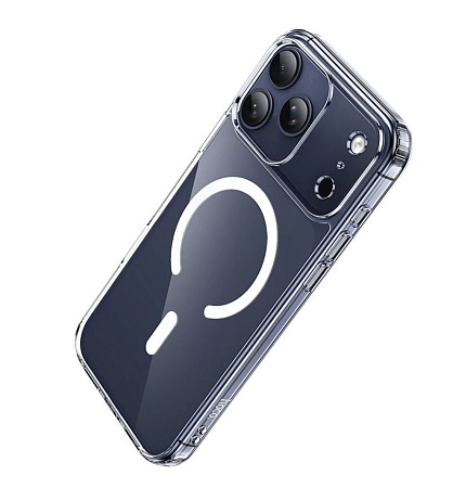 Чехол силиконовый для iPhone 17 Pro Max, Магнитный (MagSafe), HOCO, прозрачный