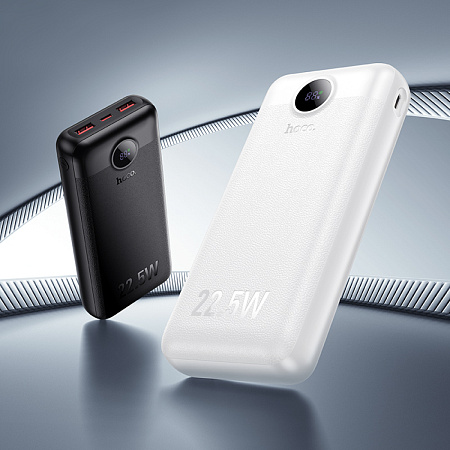 Универсальный Доп. Аккумулятор 20000mAh, J172A, HOCO, выход: 1 USB (22.5W), 1 PD (20W), с дисплеем, черный