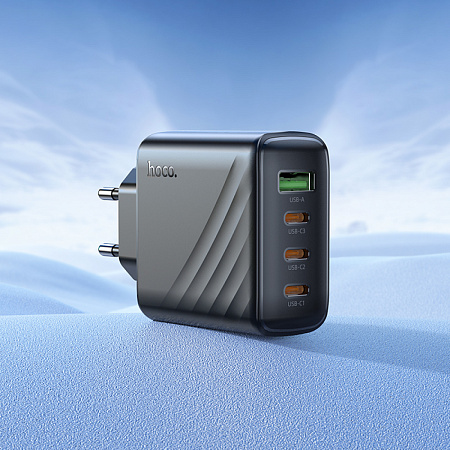 Сетевое зарядное устройство, 3 PD 67W + 1 USB 3.0 QC (CS27A), HOCO, черный
