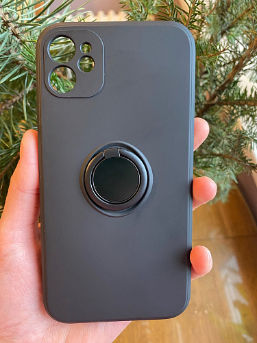 Чехол силиконовый для iPhone 11 (6.1), с держателем, X-CASE, черный