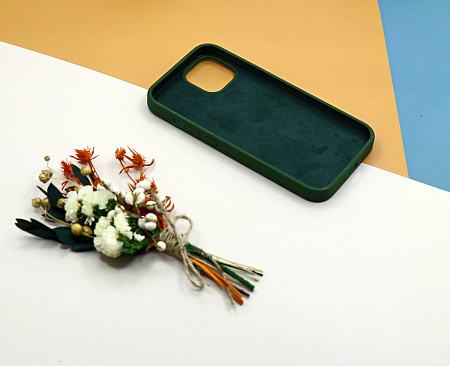 Чехол-накладка для iPhone 14, Silicon Case, без лого, сосновый лес