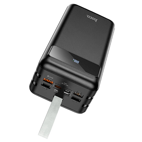 Универсальный Доп. Аккумулятор 60000mAh, J86B, HOCO, выход 2 USB +1 PD (20W), вход Micro/Type-C, с дисплеем, черный