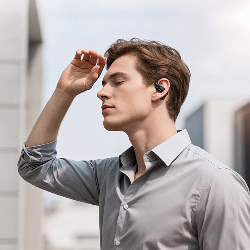 Беспроводные наушники EA11, HOCO, TWS с заушинами, костная проводимость, черный