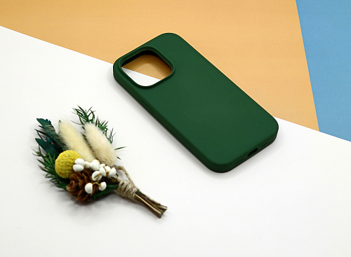 Чехол-накладка для iPhone 14 Pro, Silicon Case, без лого, сосновый лес