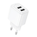 Сетевое зарядное устройство, 2 USB 2.4A (CS51A), HOCO, белый