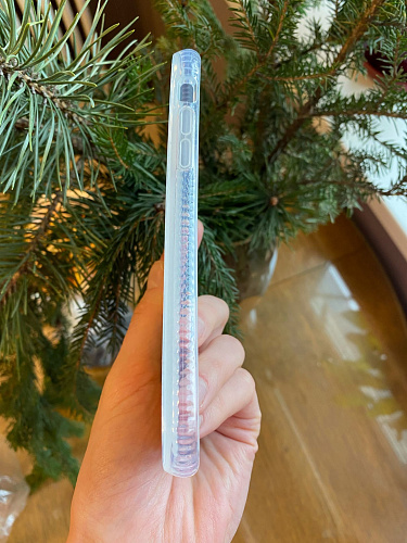 Чехол силиконовый для iPhone 11 (6.1), переливающийся, X-CASE, розово-желтый