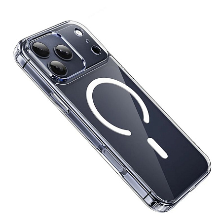 Чехол силиконовый для iPhone 17 Pro, Магнитный (MagSafe), HOCO, прозрачный