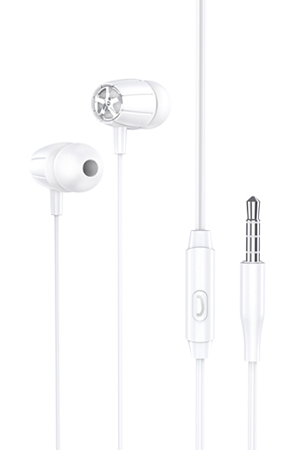 Проводные наушники M88, Graceful universal earphones with mic, HOCO, вакуумные с микрофоном, белые