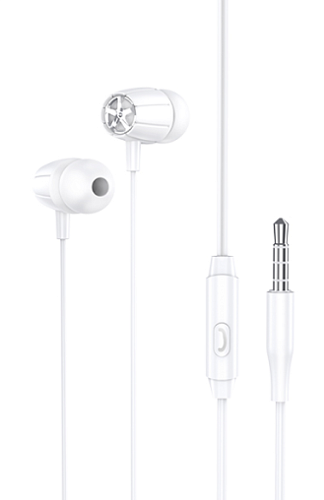 Проводные наушники M88, Graceful universal earphones with mic, HOCO, вакуумные с микрофоном, белые