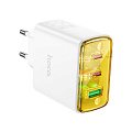 Сетевое зарядное устройство, 2 PD 65W + 1 USB 3.0 QC (CS44A), HOCO, белый