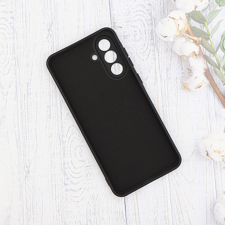 Чехол силиконовый для Samsung Galaxy S24, с микрофиброй внутри, с защитой камеры, X-CASE, черный
