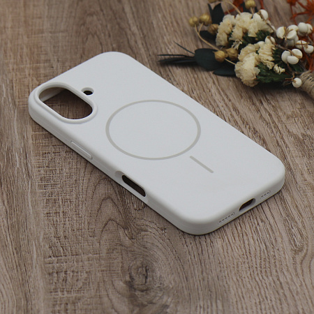 Чехол-накладка для iPhone 17, Silicon Case, магнитный (MagSafe), без лого, X-CASE, белый